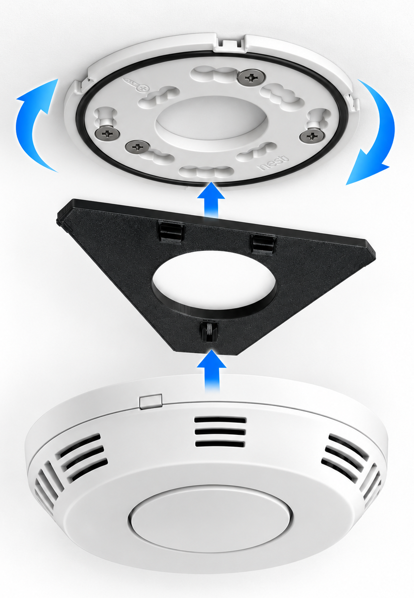 CeilingMount adapter with compatible smoke alarm